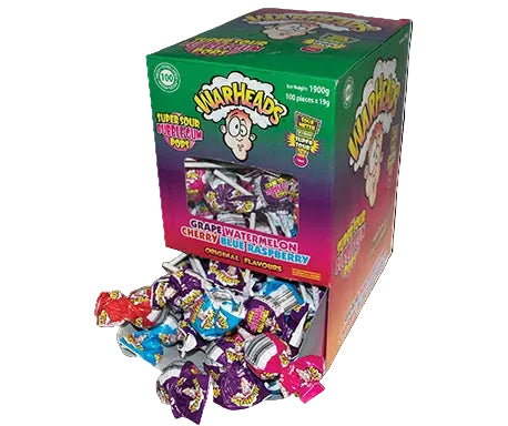 Warheads Super Sour Gum Pops 100pcs (19g)