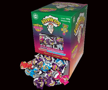 Warheads Super Sour Gum Pops 100pcs (19g)